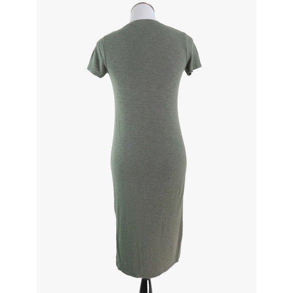 Madewell Size XS Relaxed Midi Tee Dress Slub Knit Jersey Green - Picture 5 of 11